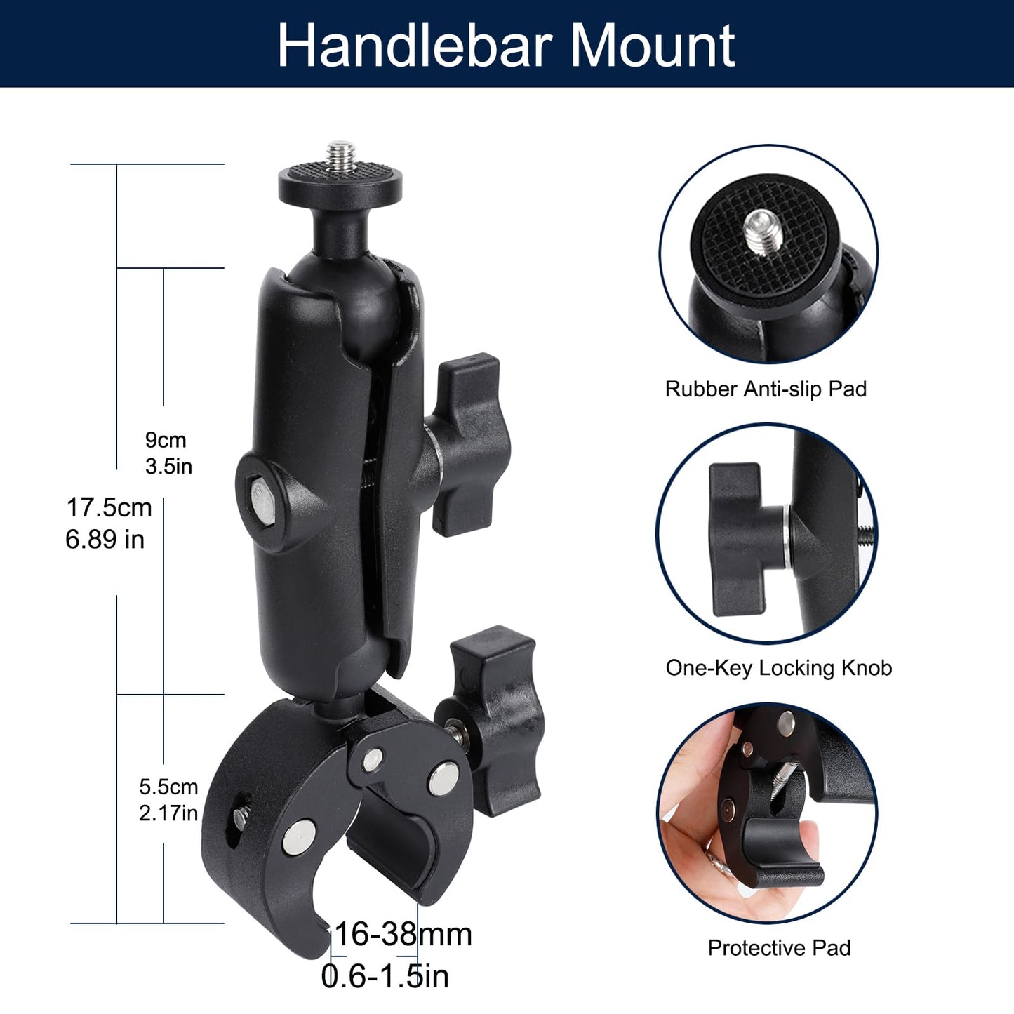 PellKing Motorcycle Handlebar Mount Car Mangetic Accessories Kit for Insta360 X5/X4/X3,88mm Magnetic Mount with 360 Degree Rotation,Ball Head Clamp