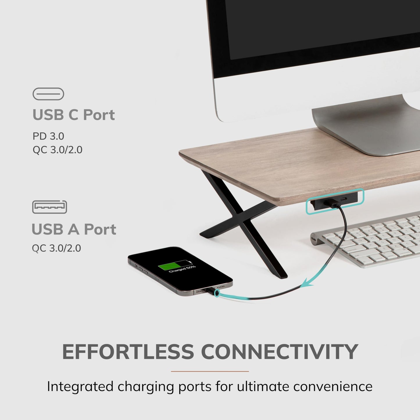 Anji Mountain Monitor Stand - Desktop Organizer & Laptop Riser, Ergonomic Monitor Riser, Space-Saving Monitor Stand for Desk, Durable Construction
