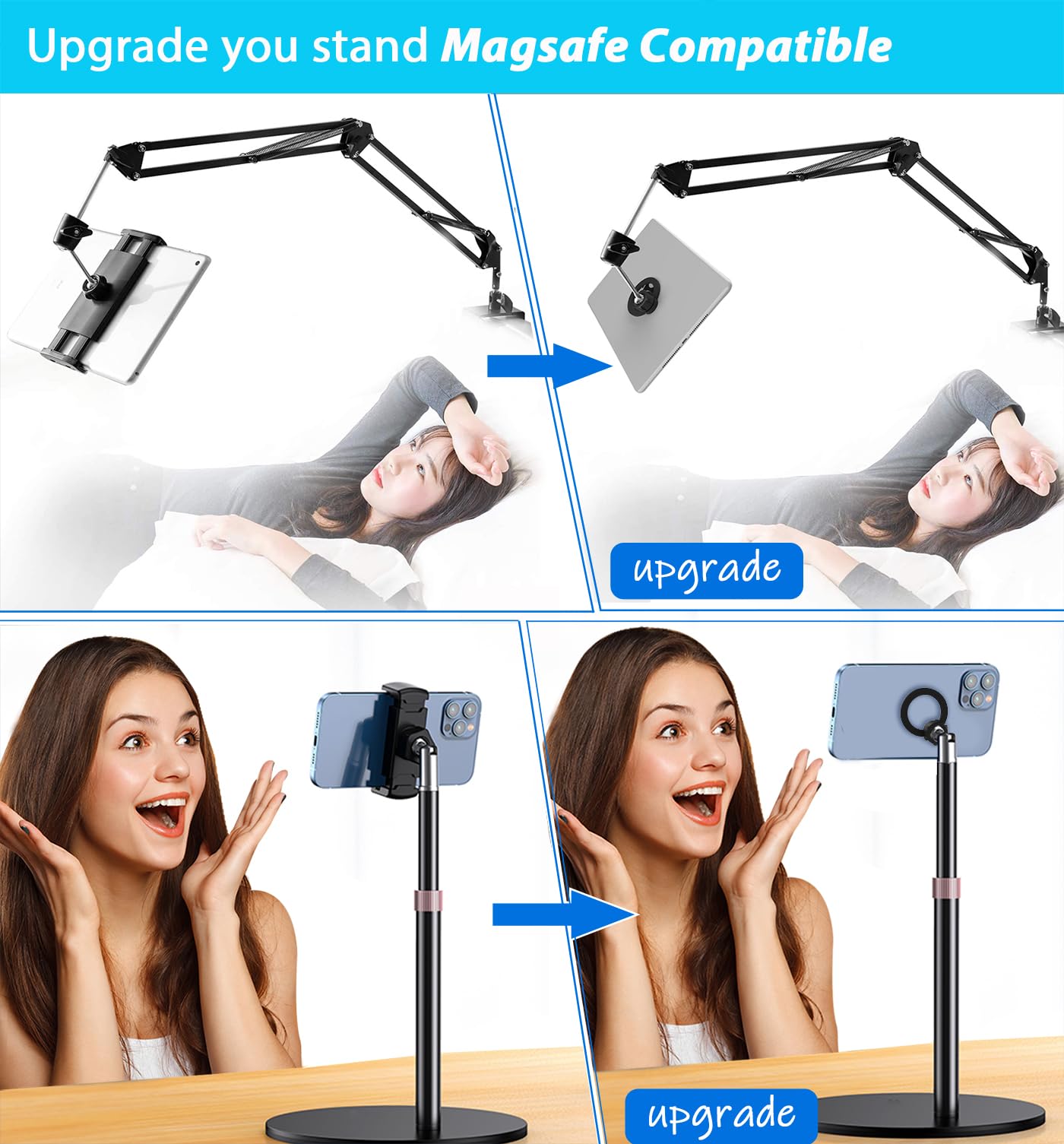 RECO Phone Magnetic Ball Mount Adapter Compatible with MagSafe, 360 Degree Rotate Mout Fit All 17mm/0.67inch Ball Joint Car Phone Holder, Compatible