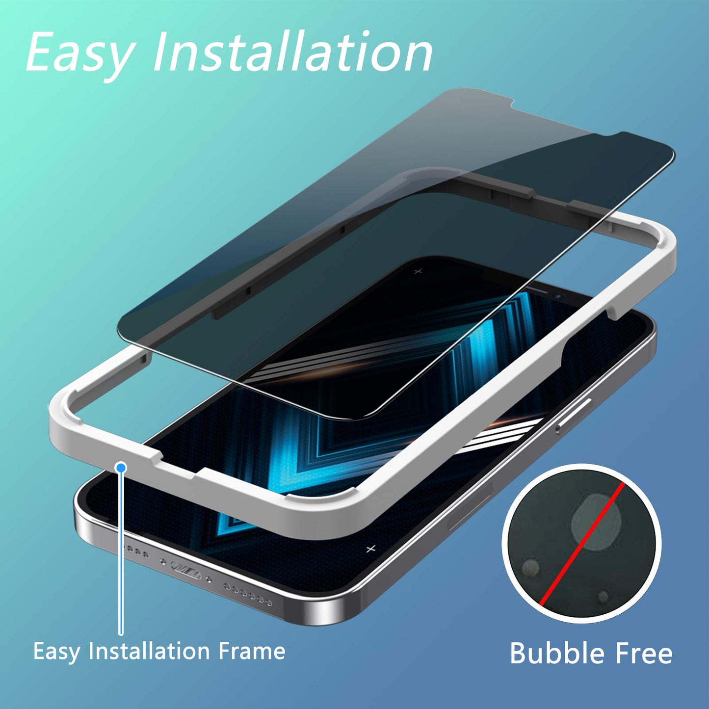 sorlnern 3-Pack Privacy Screen Protector for iPhone 12/12 Pro Privacy Screen Protector, Anti Spy Tempered Glass Film, 9H Hardness, Sensitive Touch