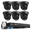 4COVR PoE Security Camera System Outdoor, AI Human Vehicle Detection, 6Pcs 5MP Wired Commercial Dome PoE IP Camera IP67 Night Vision, 8CH 4K H.265 NVR