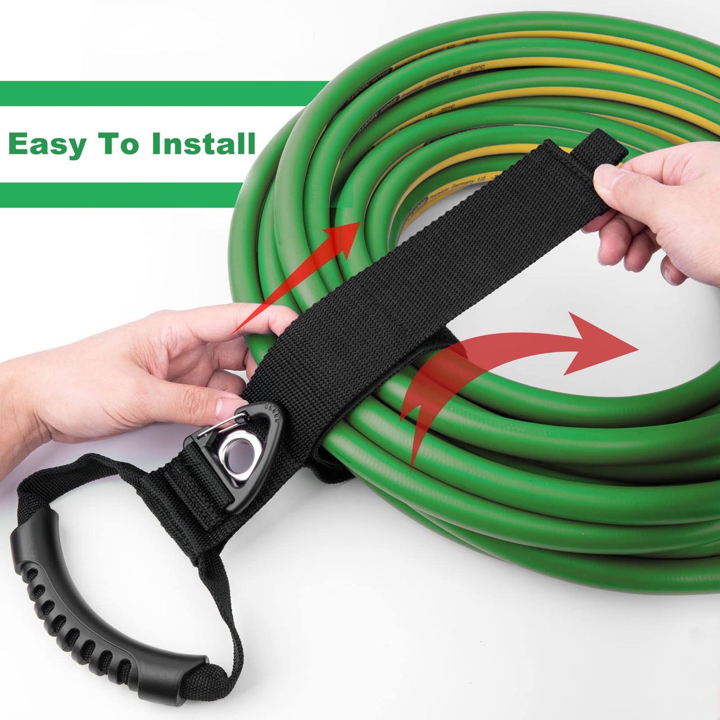 FOLIV 4PCS Storage Straps 3 in 1 Multifunction, Heavy Duty Storage Straps for Cables and Ropes, Extension Cord Organizer with Handle for Pool Hoses