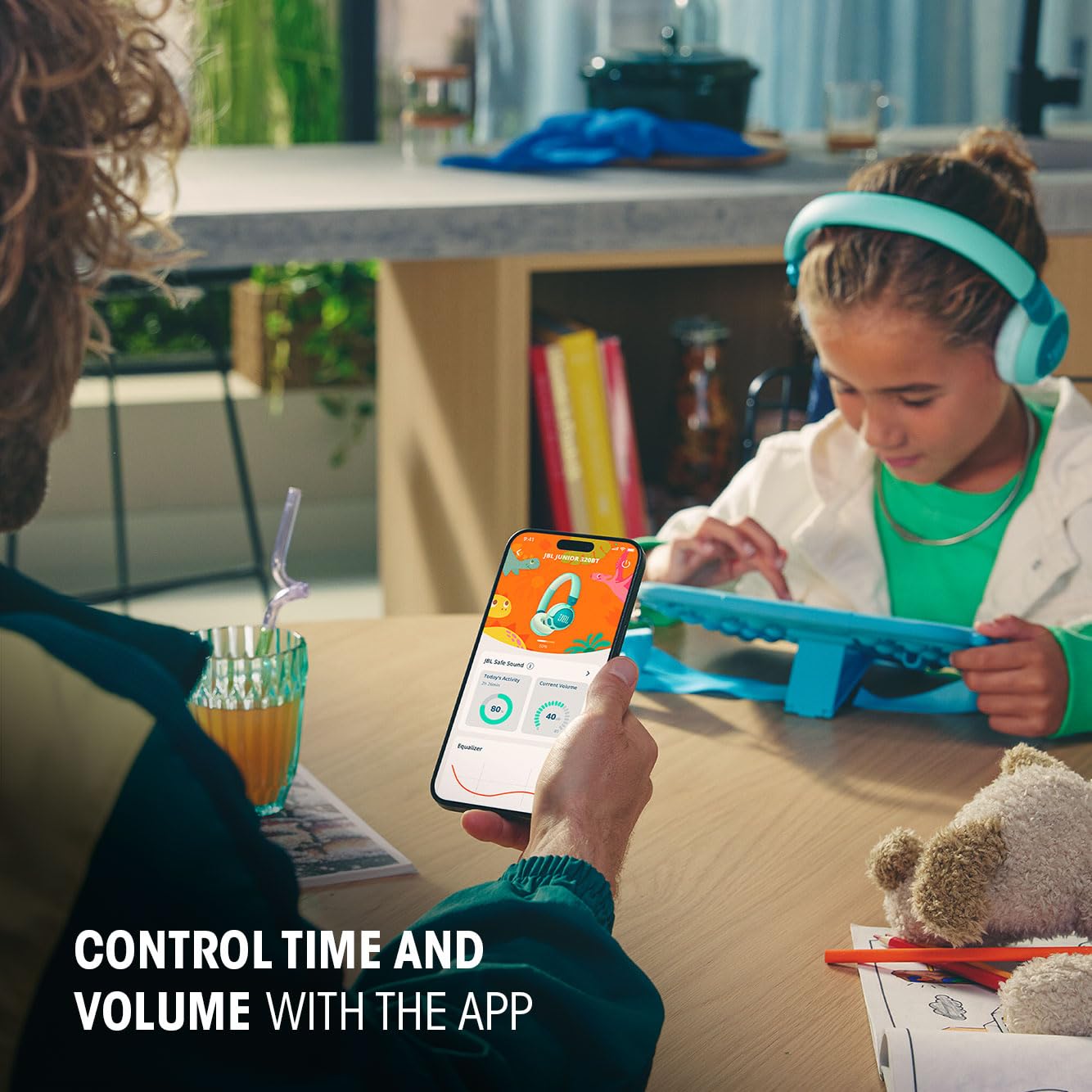 JBL Junior 320BT - Wireless on-Ear Kids Headphones with JBL Safe Sound (<85dB), Fit for Kids, Parental Control with Customizable Volume & Playtime