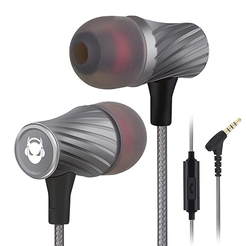 MINDBEAST Wired Earbuds with Microphone Super Bass Sound, Noise Isolation, Lightweight Cable Headphones for Running, Office, Travel, Gaming, Durable