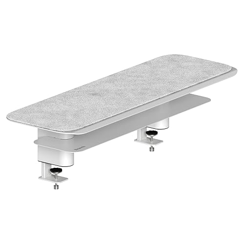 Branch Monitor Stand - Elegant, Durable Powder-Coated Steel Stand with Soft Felt Liner - Small Monitor Riser Second Tier Storage - Installs with a