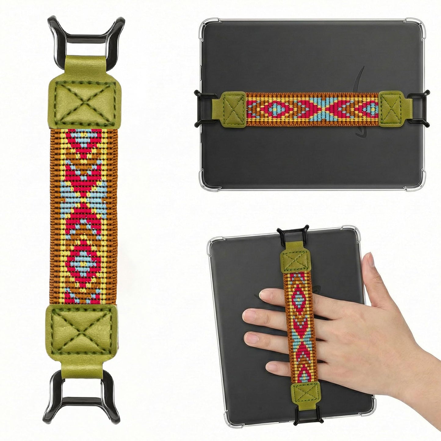 Threetols Hand Strap for Kindle Accessories High-Elasticity Versatile Hand Strap Lightweight Finger Grip Holder?Light Green