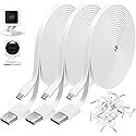 3 Pack 10FT Power Extension Cable Compatible with Wyze Cam, Eufy, Kasa, Nest, Blink - USB to Micro USB Durable Charging and Data Sync Cord