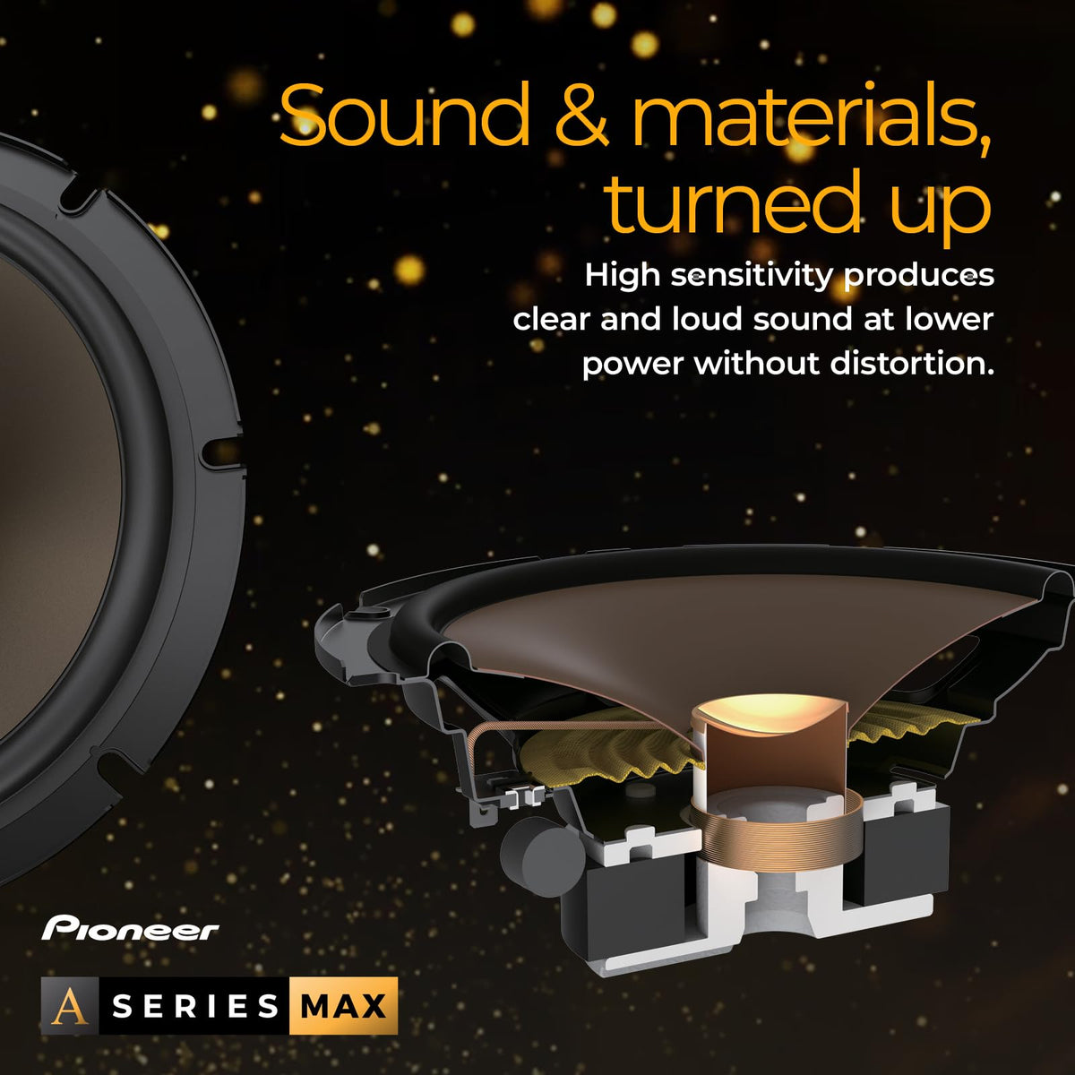 Pioneer A-Series MAX TS-A653CH 6.5" 2-Way Component Car Speakers 370W Max