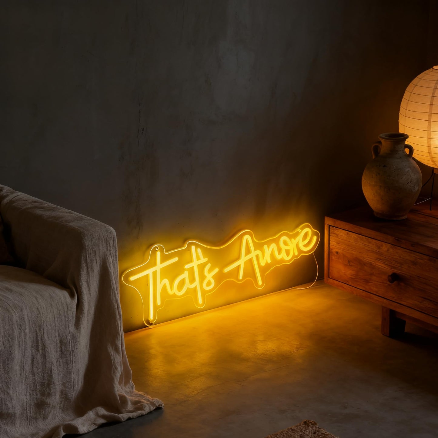 That's Amore Neon Sign, USB Powered Decorative Light for Bedroom Living Room Home Wall Table Decor Valentine's Day Wedding Party Light Up Sign