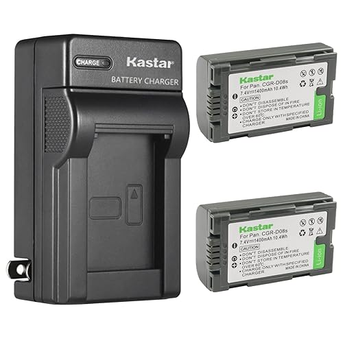 Kastar 2-Pack Battery and AC Wall Charger Replacement for Panasonic PV-DV900, PV-DV901, PV-DV910, PV-DV951, PV-DV952, PV-DV953, PV-GS2, PV-GS9