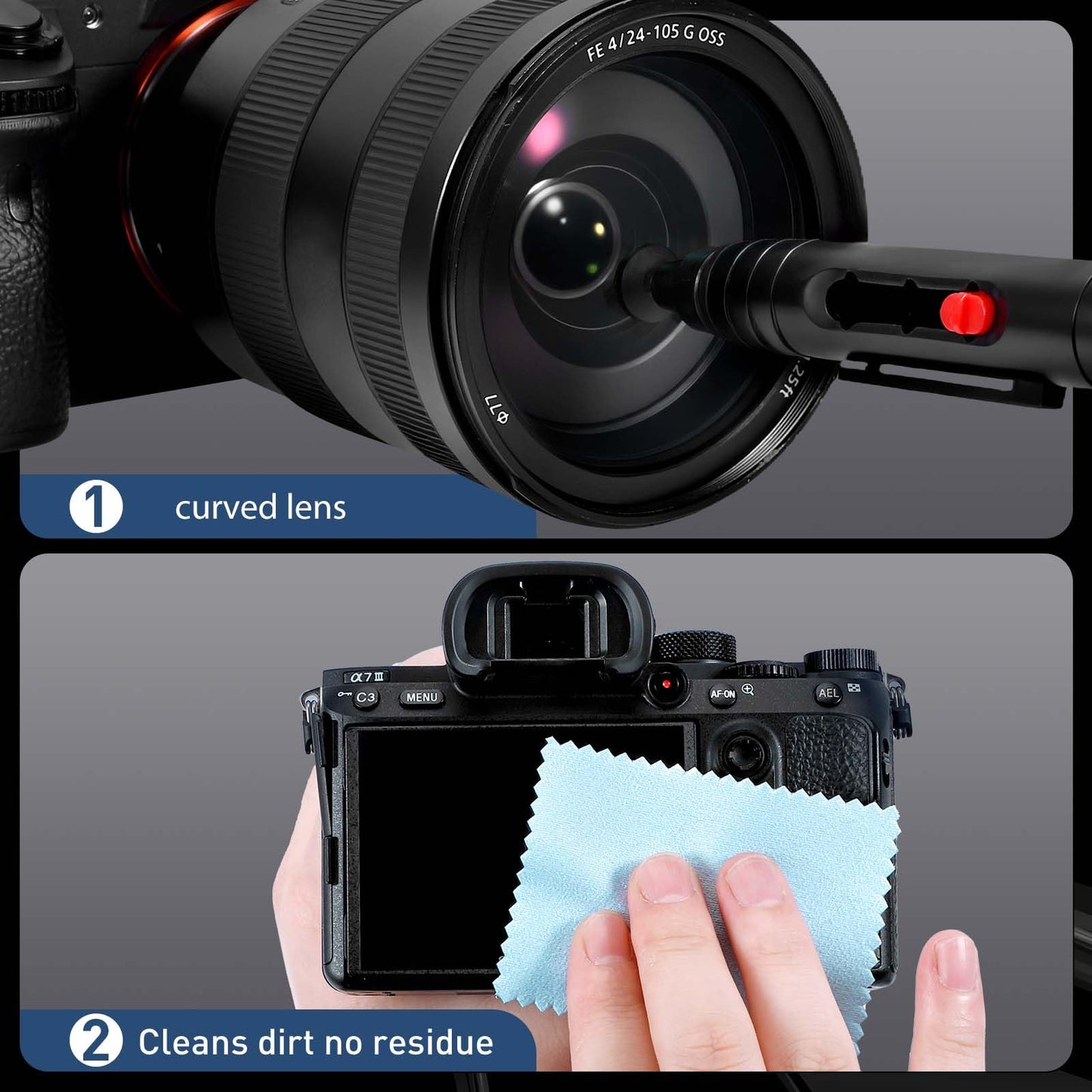 Camera Lens Cleaning Kit - Mirrorless and DSLR Camera Cleaning Kit, Including Lens Paper/Blower, Cotton swabs, dust Free Cloth, Lens Pen, Cleaning