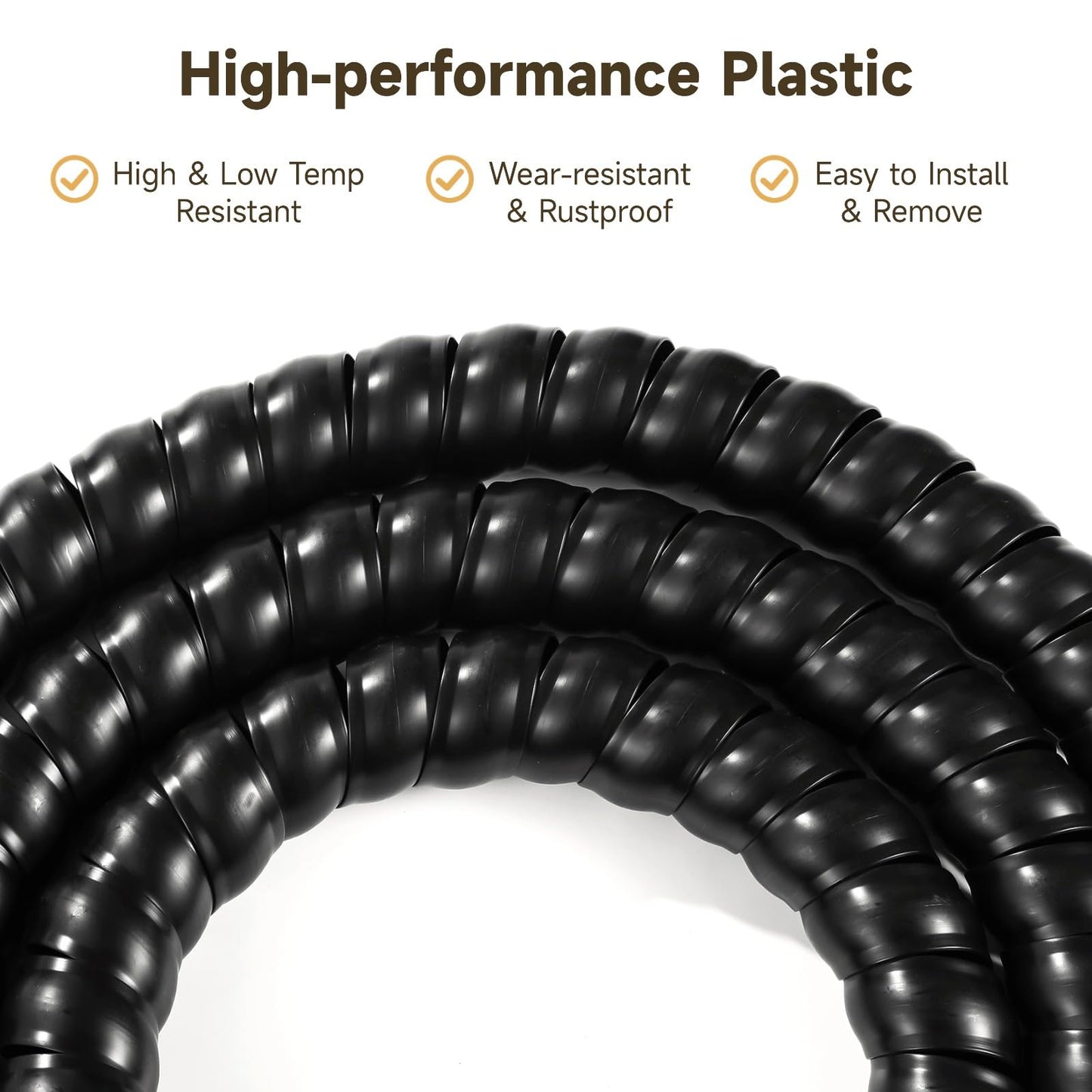 Spiral Wrap Cable Protector, 1.69" OD x 9.8 ft L Spiral Cable Wrap, Flame Retardant Plastic Hose Protector, Abrasion Resistant Wire Sleeve