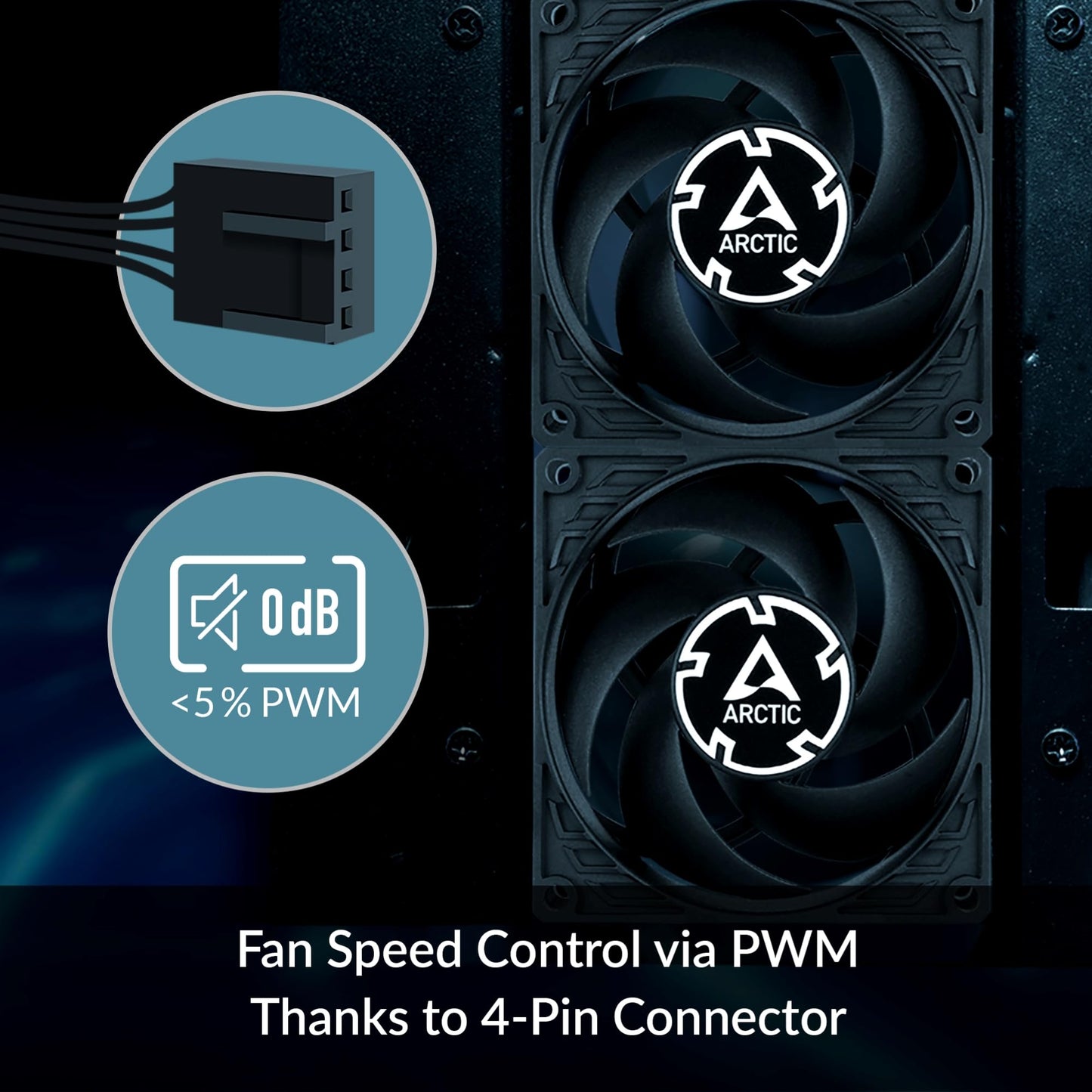 ARCTIC P8 Max - PC Fan, High-Performance 80mm Case Fan, Server Fan, PWM-Controlled 500-5000 RPM, Optimised for Static Pressure, 0dB Mode - Black