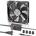 WDERAIR 120mm x 25mm Computer Fan with AC Plug,110V 120V 220V 240V AC to DC 12V Variable Speed for Electronic, PS, Router, Xbox, Greenhouse, Modem