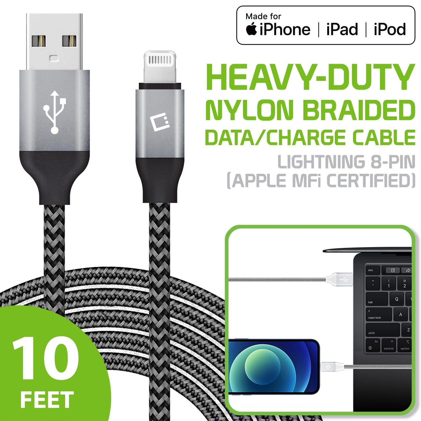 Cellet iPhone Charger Cable, Lightning Charging Cord, Data Cable Compatible for Apple iPhone 14 Pro Max Plus13 12 11 SE Mini XS iPad Pro Air, iPad…