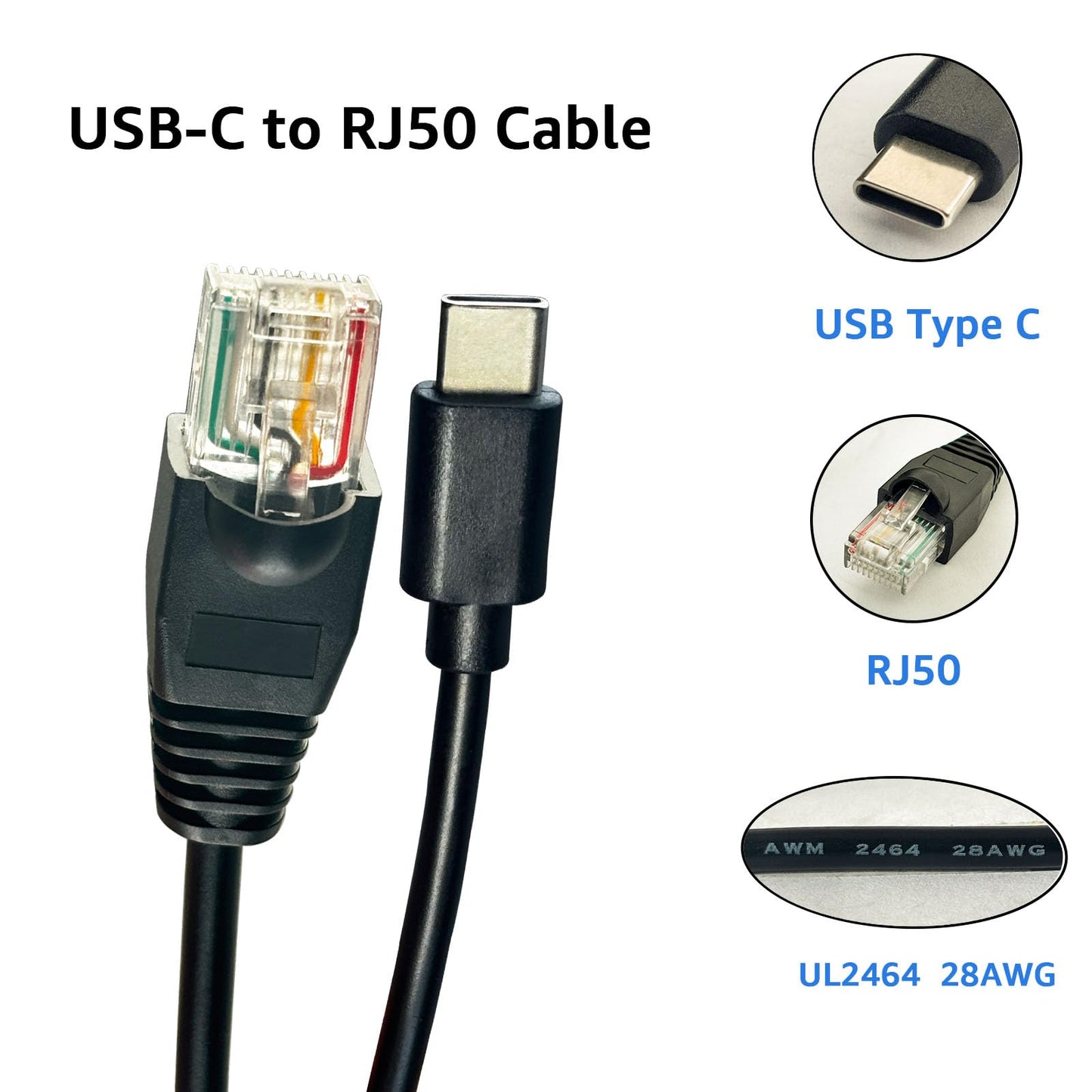 DSD TECH SH-RJ50C USB-C to RJ50 Cable for APC UPS Compatible PowerChute and TrueNAS(1.8M/6FT)