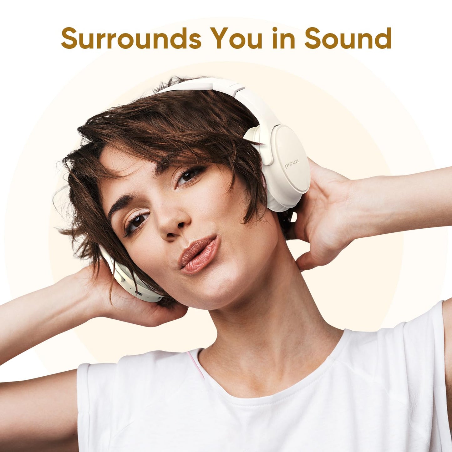 Gankoii Wireless Headphones, Bluetooth Over Ear Headsets with Microphone, Hi-Fi Audio, 60H Playtime, Touch Control, Foldable Lightweight, On-Ear…