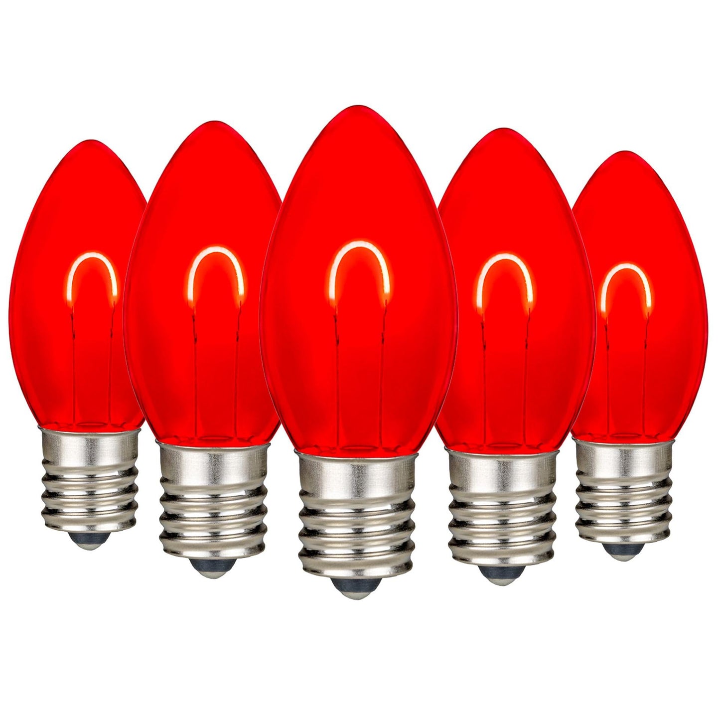 Festive Living 25 Pack Red C9 LED Replacement Bulbs, E17 Intermediate Base