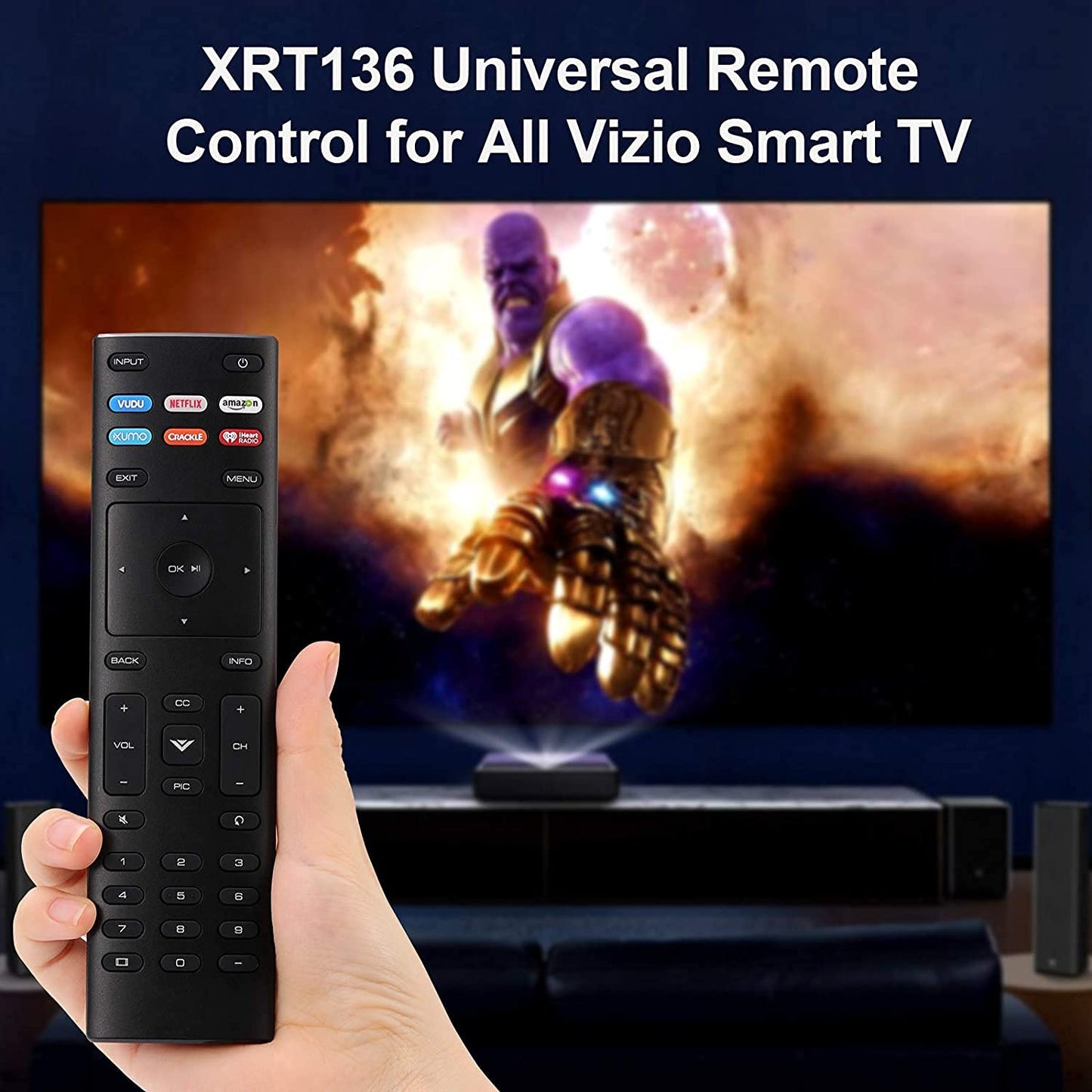 2 Packs XRT136 Universal Replacement Remote Control Compatible with All Vizio Smart TV Include D-Series M-Series P-Series V-Series
