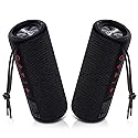 XENEO X21 Dual Portable Bluetooth Speakers Waterproof Outdoor Wireless Stereo Pairing with FM Radio, Micro SD Card, IPX6, Aux Jack 30W for Home
