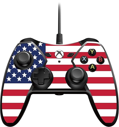 USA Wired Controller with American Flag Skin Compatible with Xbox One