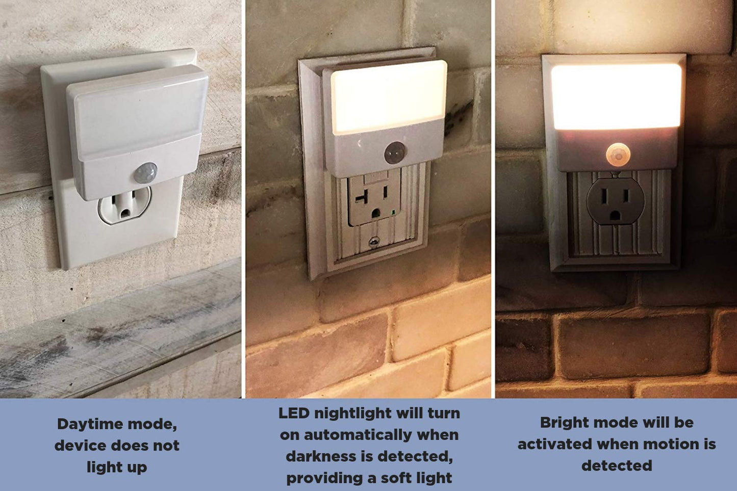 Westek Senti LED Motion Sensor Night Light - Indoor Plug-in Dusk/Dawn Automatic Night Light - Illuminate Dark Areas of Your Home, Warm Glow, Energy