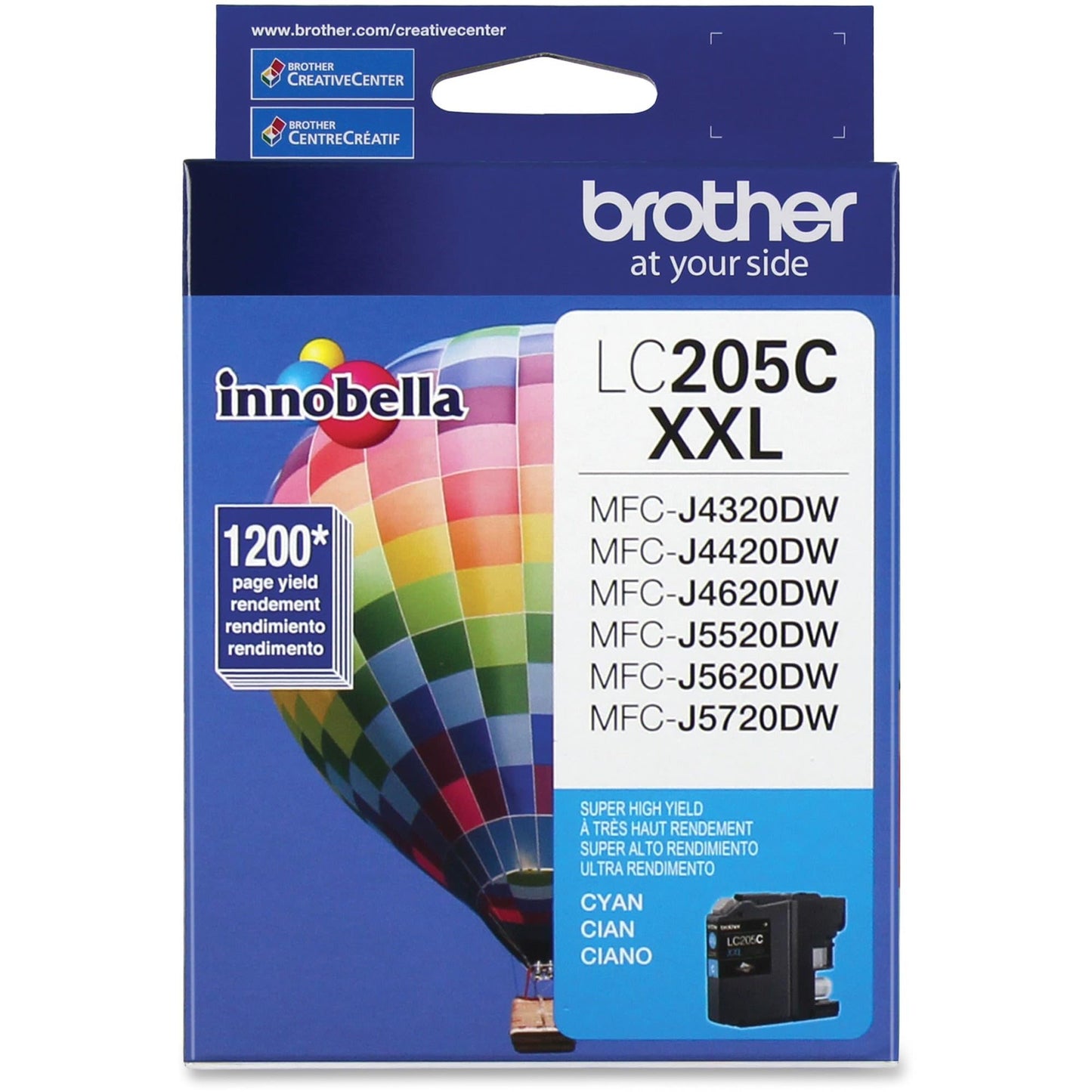 Brother Printer LC205C Super High Yield Ink Cartridge, Cyan