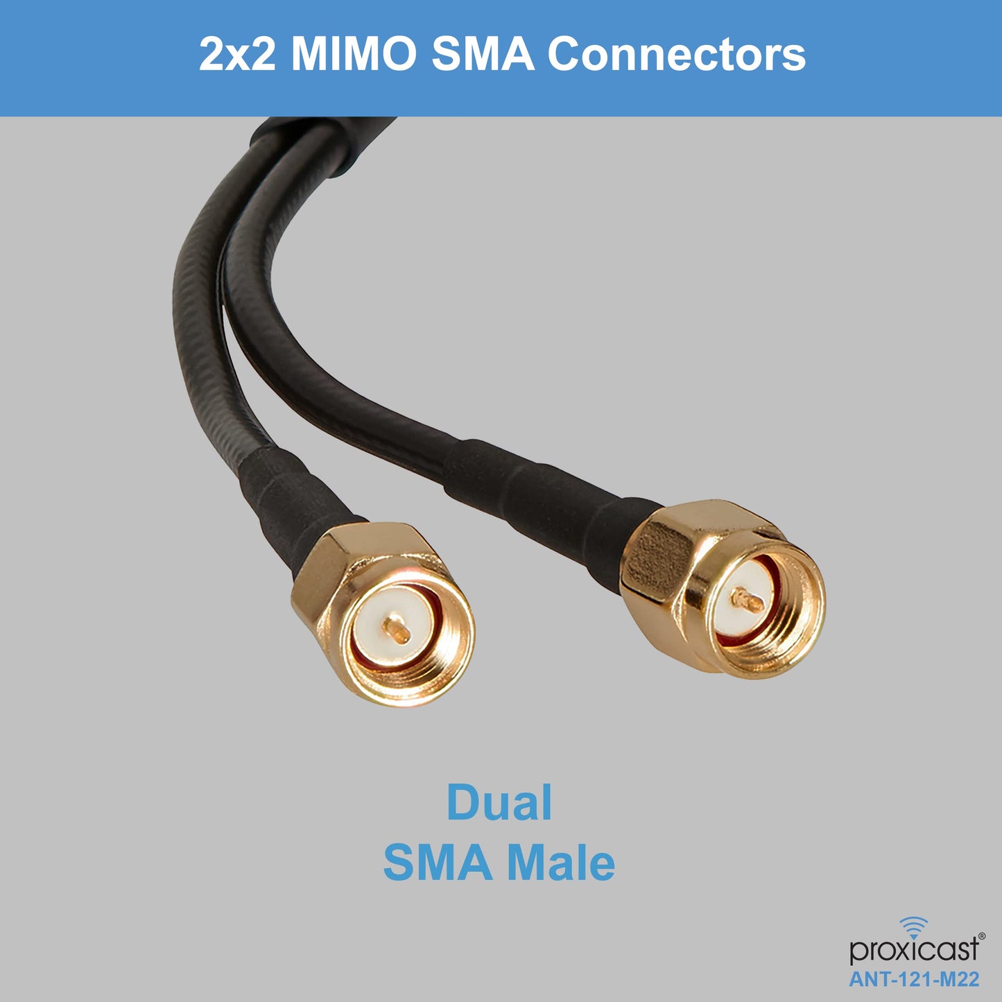 Proxicast Vandal Resistant 2x2 MIMO Low Profile 4G/5G Omni-Directional Screw Mount Antenna - 10 ft Coax Leads - for Cisco, Cradlepoint, Digi, Pepwave