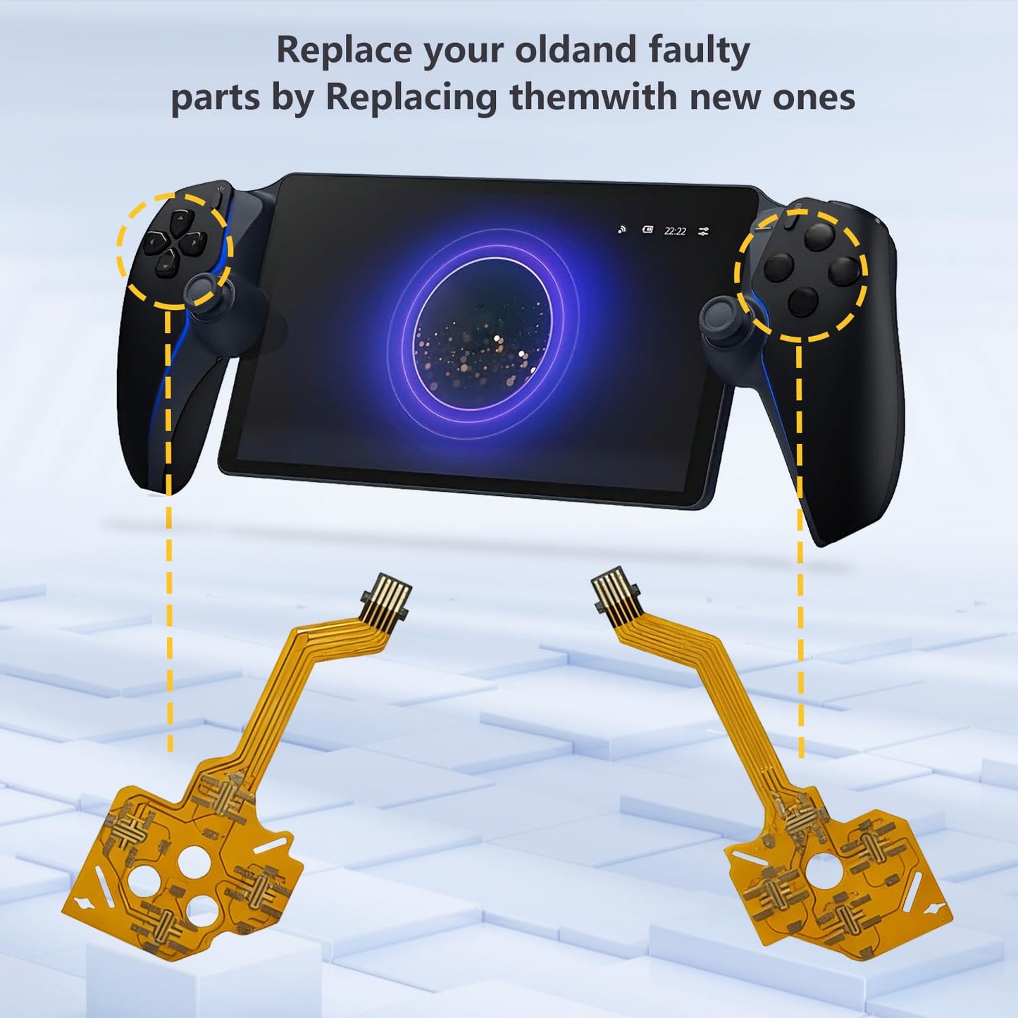 TREAYES Repair Button Flex Cable Set for PS 5 Portal- fixes unresponsive buttons on for Portal PS Portal Console?Left & Right ?