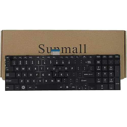SUNMALL Laptop Keyboard Replacement (with Frame) Compatible with Toshiba Satellite c850 c855 c855d l850 l855 c875 c875d l875d p850 p855 p875d Black US