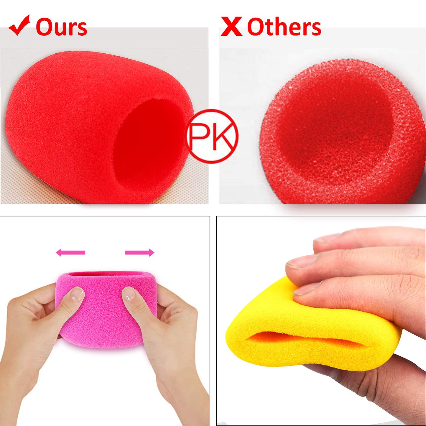 Augshy Microphone Covers Foam,20 Pack Thick Handheld Stage Microphone Windscreen Microphone Cover Foam Karaoke DJ Microphone Covers Disposable(10