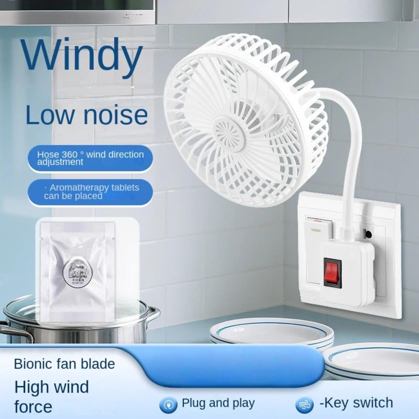 THJKLAQPO Aromatherapy Small Fan Portable Silent Artifact Universal Small Whirlwind Household Bedroom Three Plug Integrated Fan