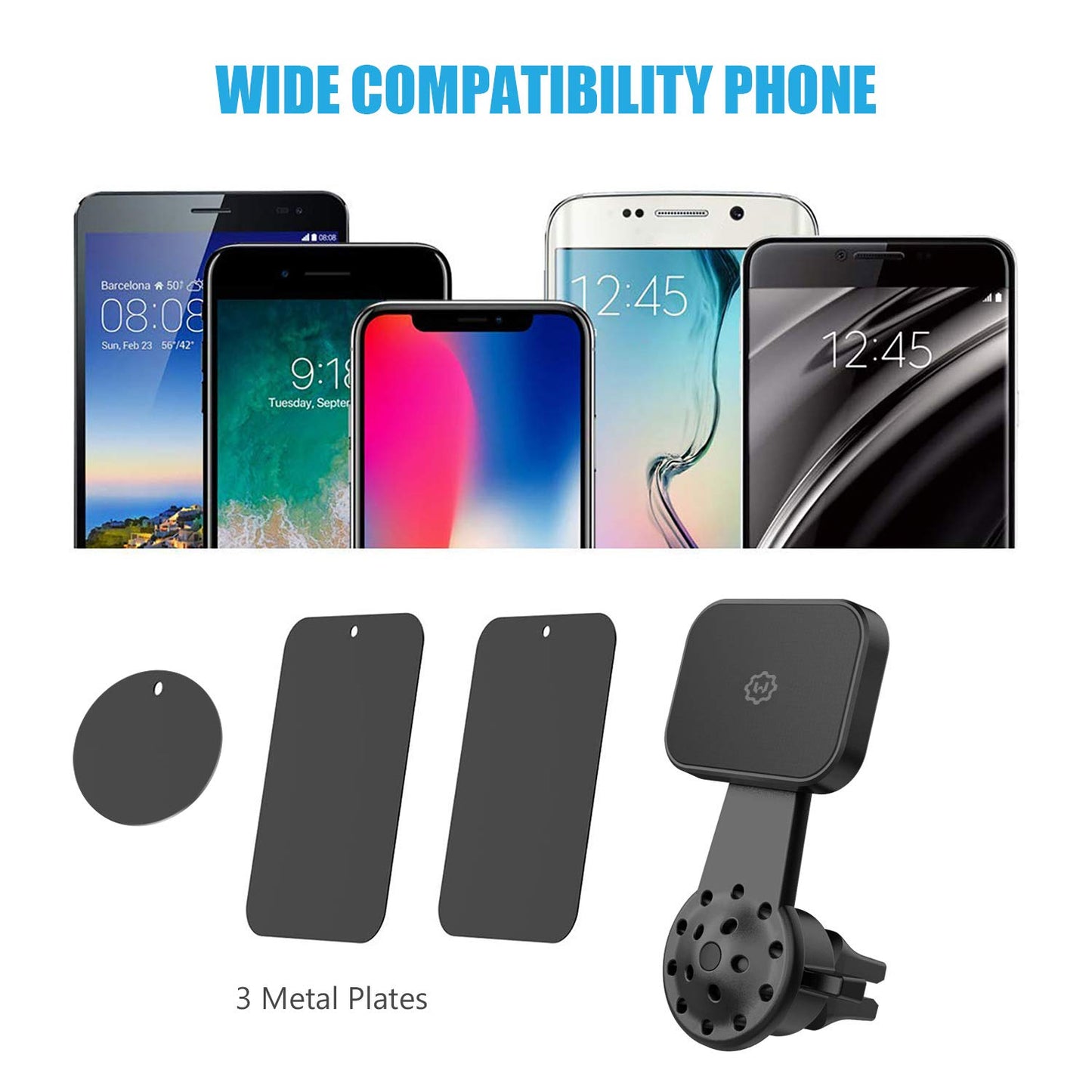 WixGear Magnetic Mount, Universal Air Vent Twist Hole Magnetic Phone Holder for Car, for All Cell Phones with Fast Swift-Snap Technology, Will Not