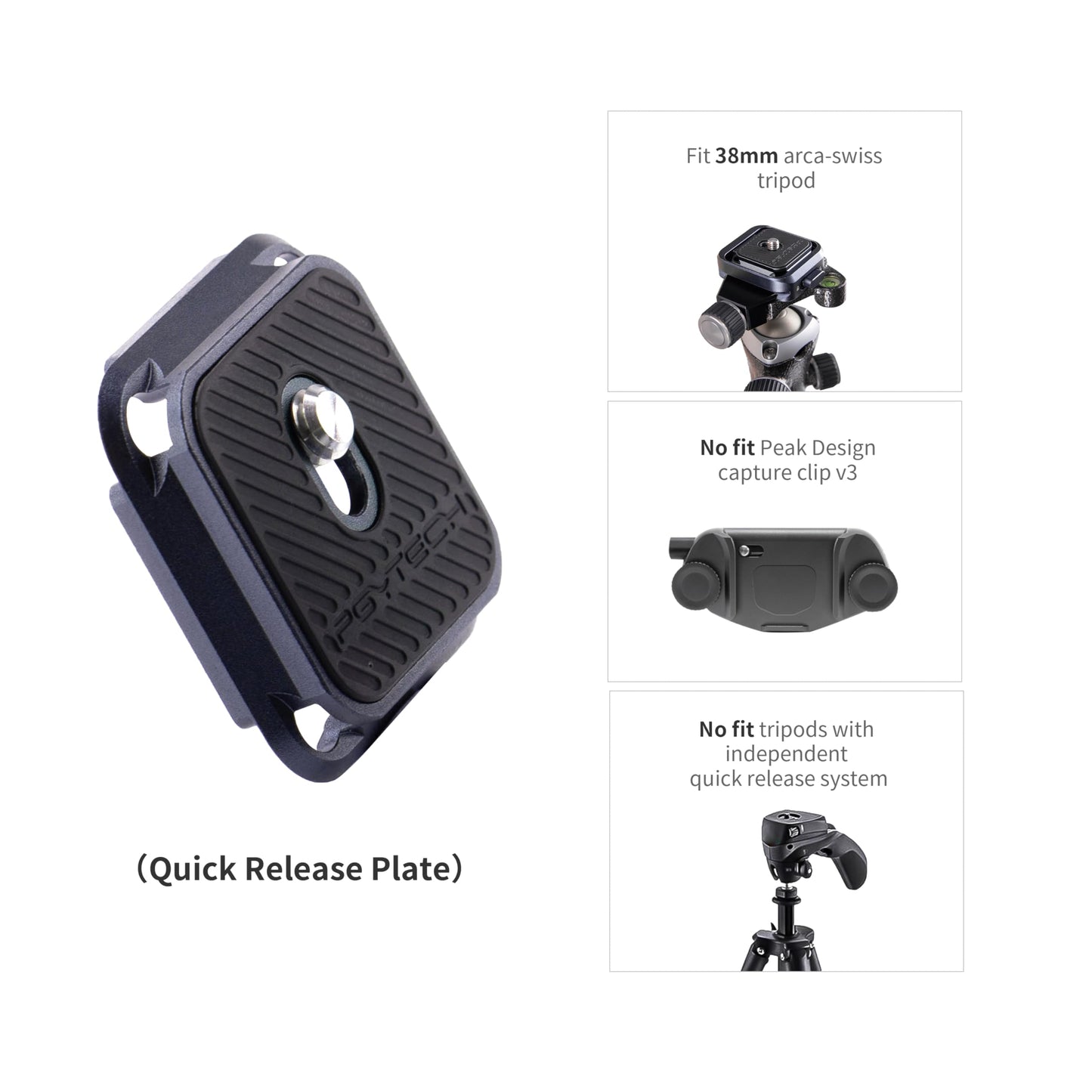 PGYTECH Arca-Type Quick Release Camera Plate Parts Replacement Switch Between Tripod, Monopod, Slider Arca Swiss Compatible