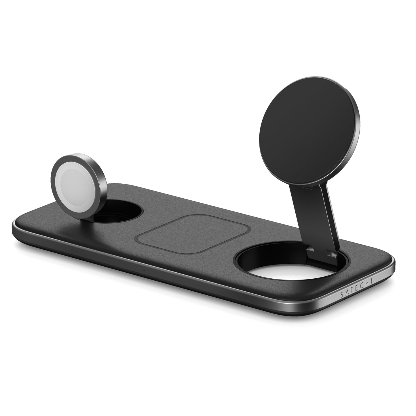 Satechi Qi2 Trio Wireless Charging Pad, 3 in 1 Wireless Charging Station, Qi2 15W Fast Charger for iPhone 17/16/15/14/13/12, 5W for AirPods and 5W