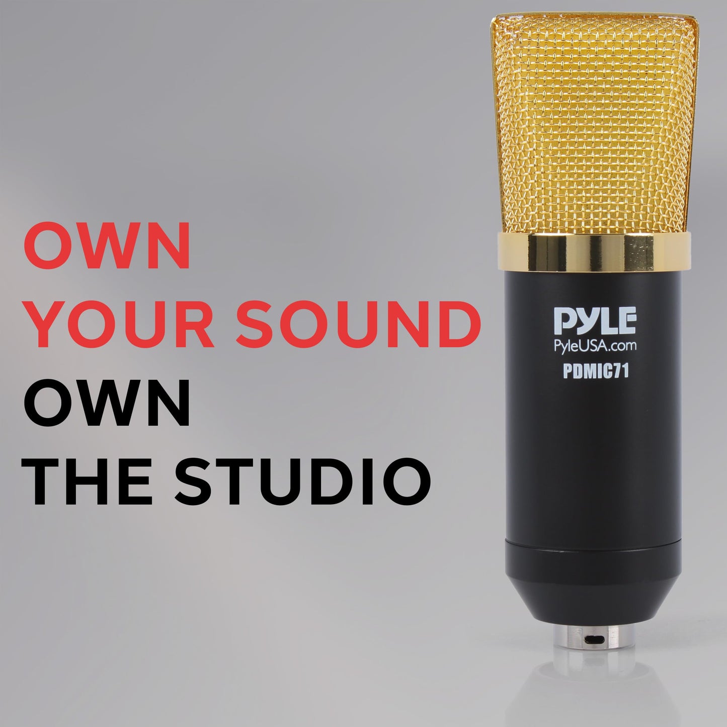 Pyle Cardioid Condenser Microphone Kit - 4-Pack Pro Audio Large Diaphragm Universal Mic with Shock Mount & XLR Cable, Ideal for Podcast, Streaming