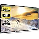 Jscreen 60 inch Projector Screen 16:9 HD Foldable Anti-Crease Portable Projection Movies Screen for Home Theater Outdoor Indoor Support Double Sided
