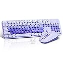 Wireless Keyboard and Mouse Combo, Full Size Compact Quiet Wireless Keyboard and Mouse Set 2.4G Ultra-Thin Sleek Design for Windows, Desktop, PC