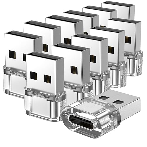 USB C to USB A Adapter 12-Pack, USB A to C Adapter Charging and Data Converter Compatible with Apple Watch/Ultra iWatch/iPhone 16/15 Pro Max…