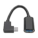 Tripp Lite USB C to USB-A Cable Right Angle 3.1 5 Gbps Type C M/F (U428-06N-F-CRA)