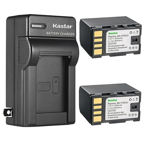 Kastar 2-Pack Battery and AC Wall Charger Replacement for JVC GZ-MG130EK GZ-MG130EX GZ-MG130U GZ-MG130US GZ-MG131 GZ-MG131EK GZ-MG131EX GZ-MG131US