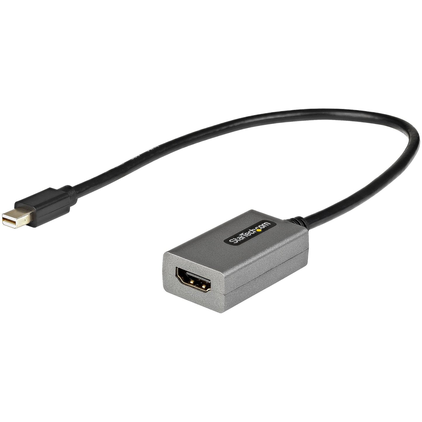StarTech.com Mini DisplayPort To HDMI Adapter 1080p - mDP 1.2 To HDMI Monitor/Display - Mini DP To HDMI Adapter Dongle Converter - 12" Attached Cable