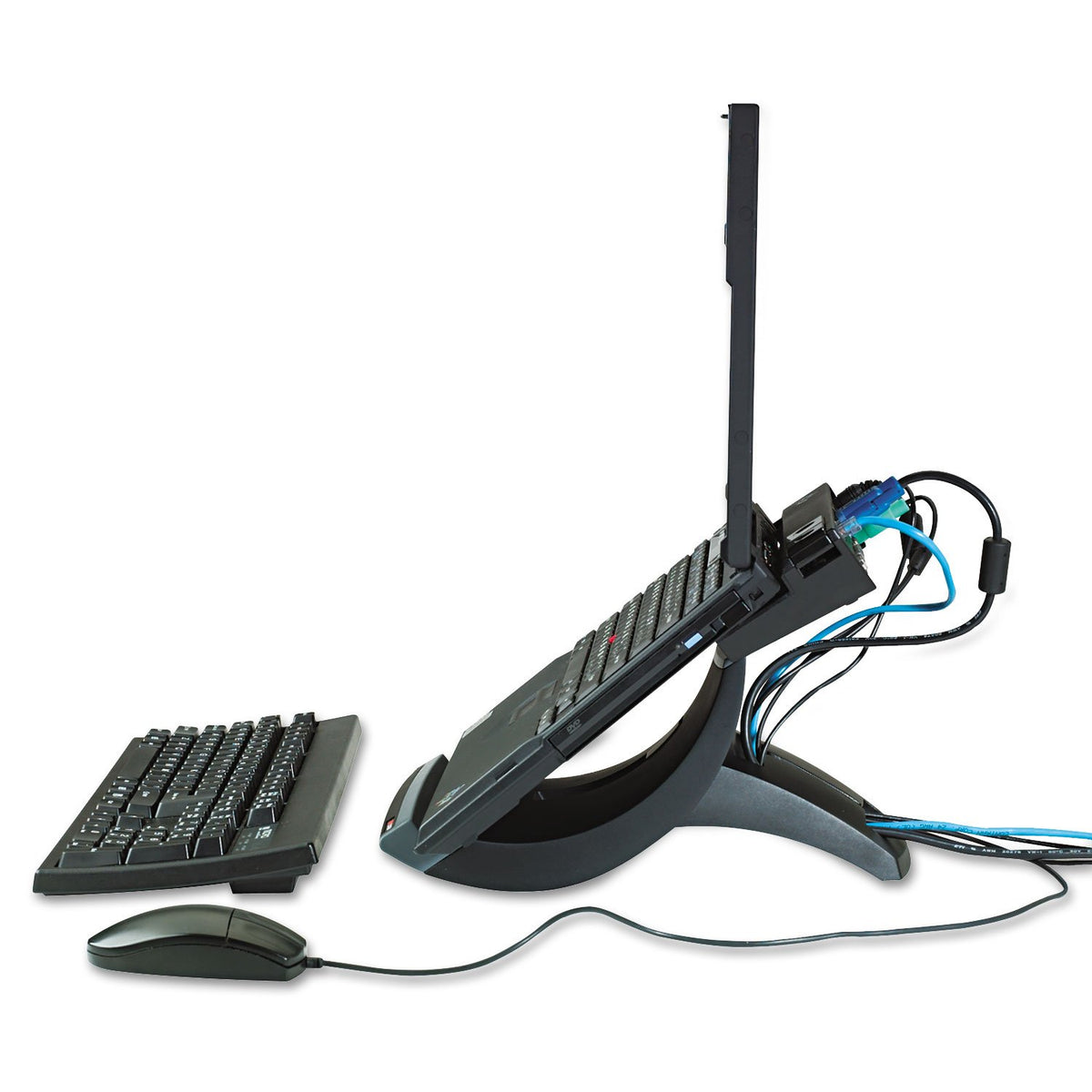 EAR Vertical Notebook Computer Riser, Cable Management, 9 x 3-3/4 x 9-1/2, Black