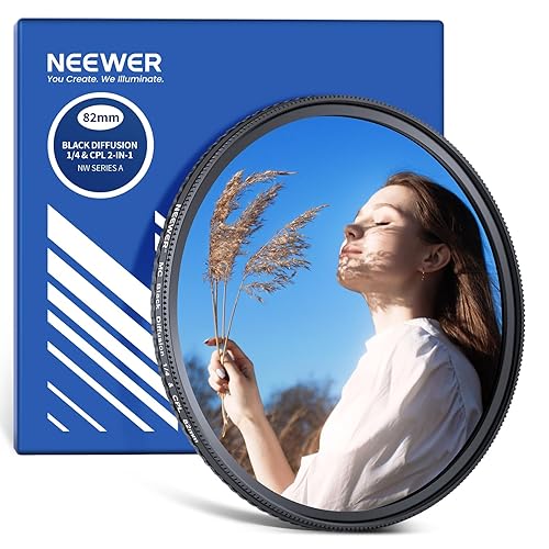NEEWER 2 in 1 CPL + Black Diffusion 1/4 Filter, Circular Polarizing Glare Reduction Soft Dreamy Cinematic Camera Lens Effect Filter with Slim Aluminum