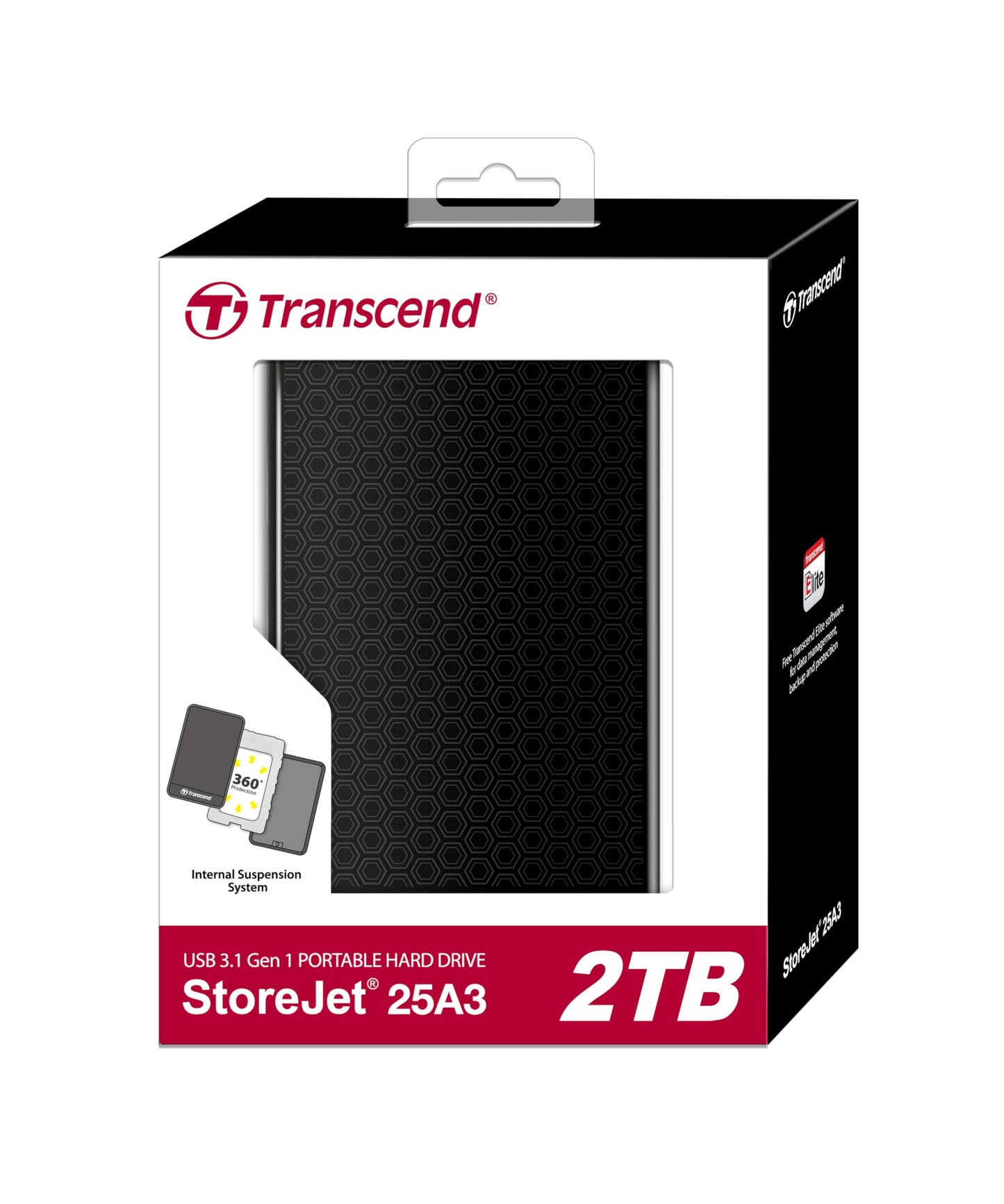 Transcend 2TB StoreJet A3 USB 3.0 Hard Drive (TS2TSJ25A3K)