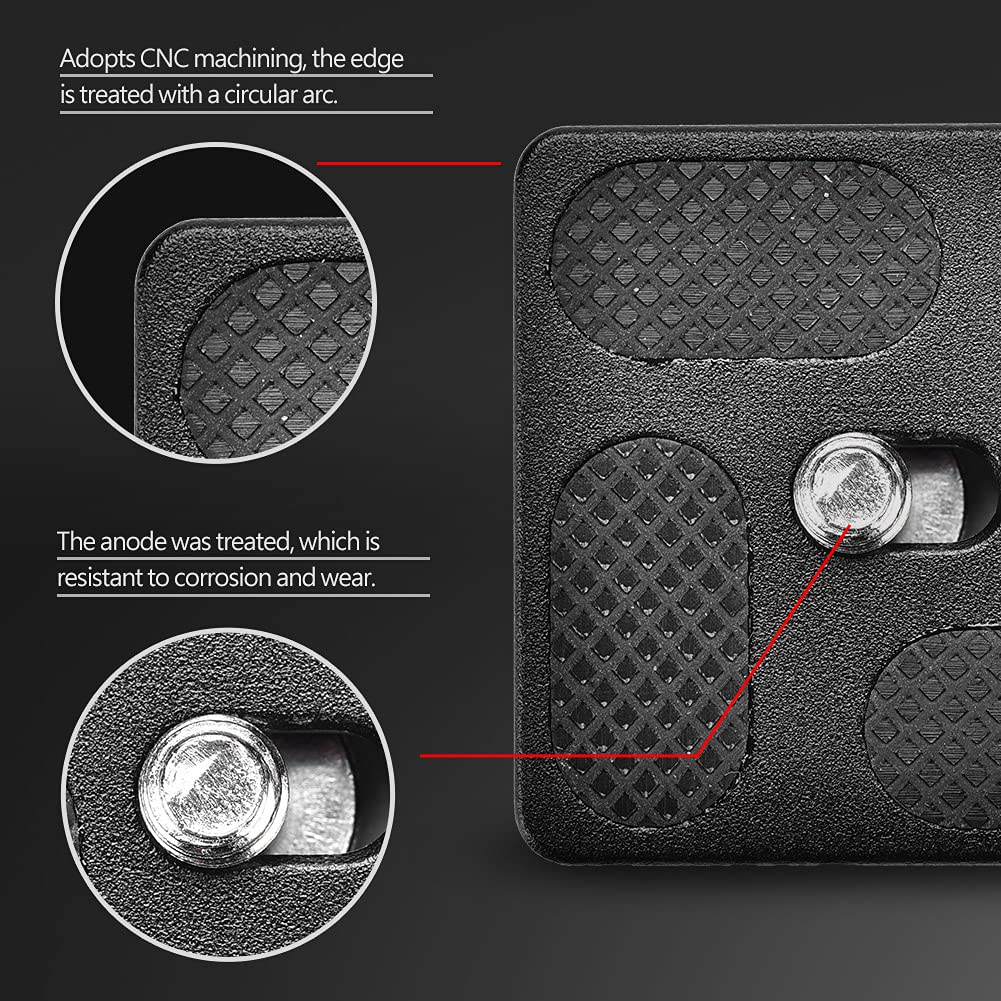 Acouto for PU40 Quick Release Plate with 1/4inch Screw Mount for Tripod Ball Head SLR Camera Alloy Rubber