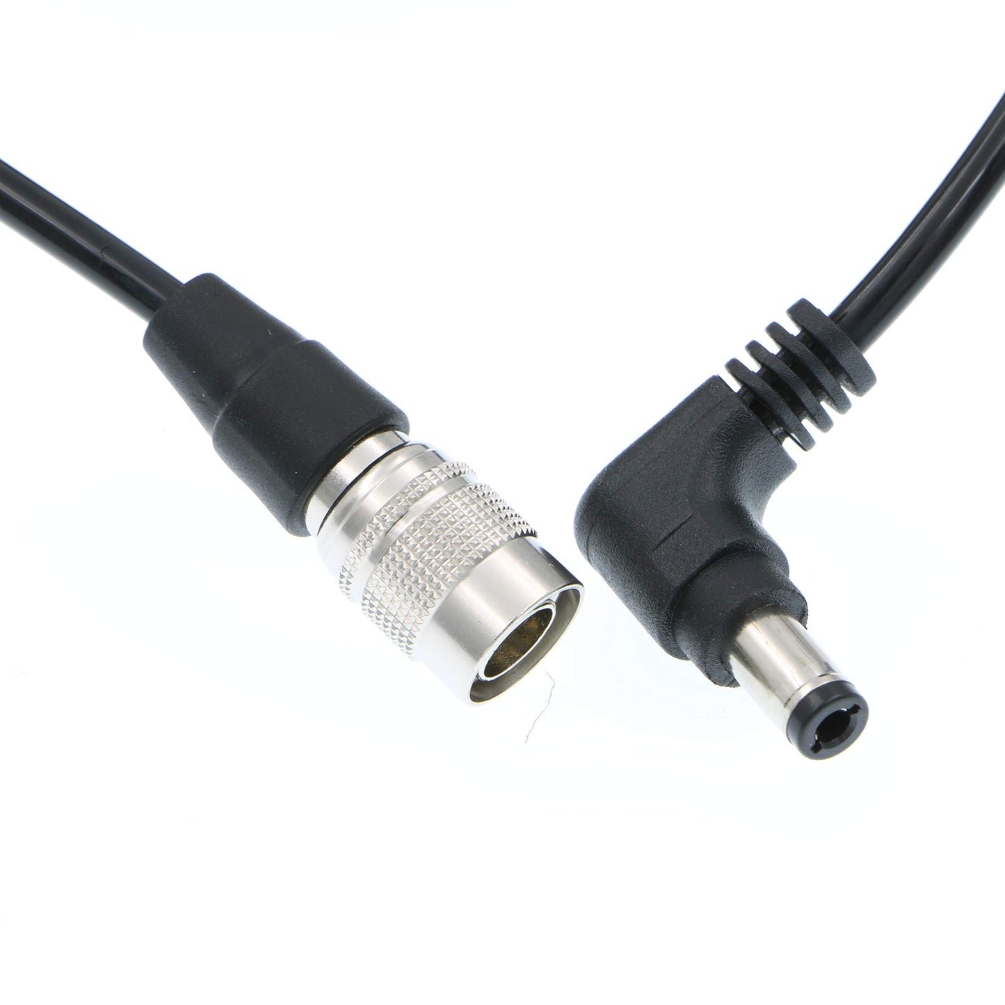 Alvin's Cables Hirose 4 Pin Male to DC Right Angle Coiled Power Cable for Sound Devices 633|644|688 Zoom F8 Blackmagic Cinema Camera 4K