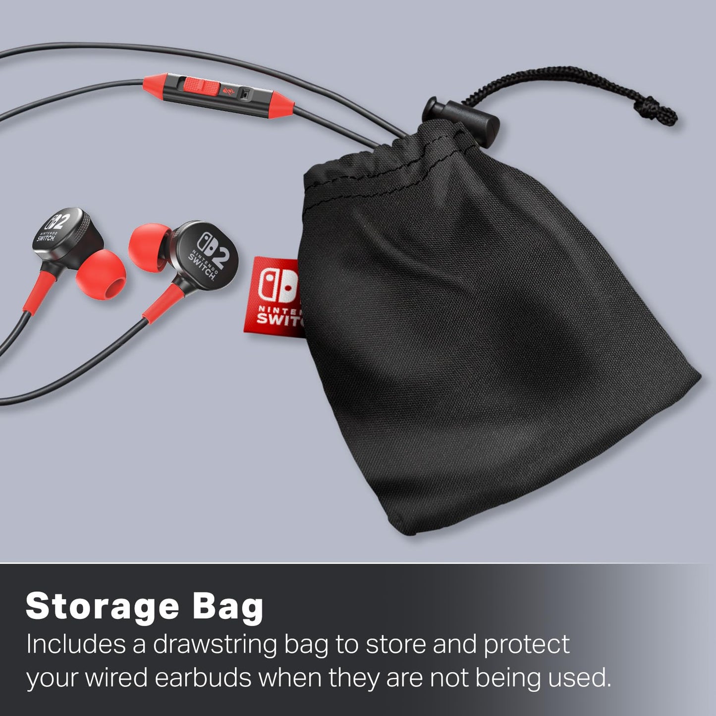 PowerA Wired Earbuds for Nintendo Switch 2- Black, Officially Licensed, 8 mm Speaker Drivers, in-Ear Design, 3 Swappable Tips, Includes Drawstring…