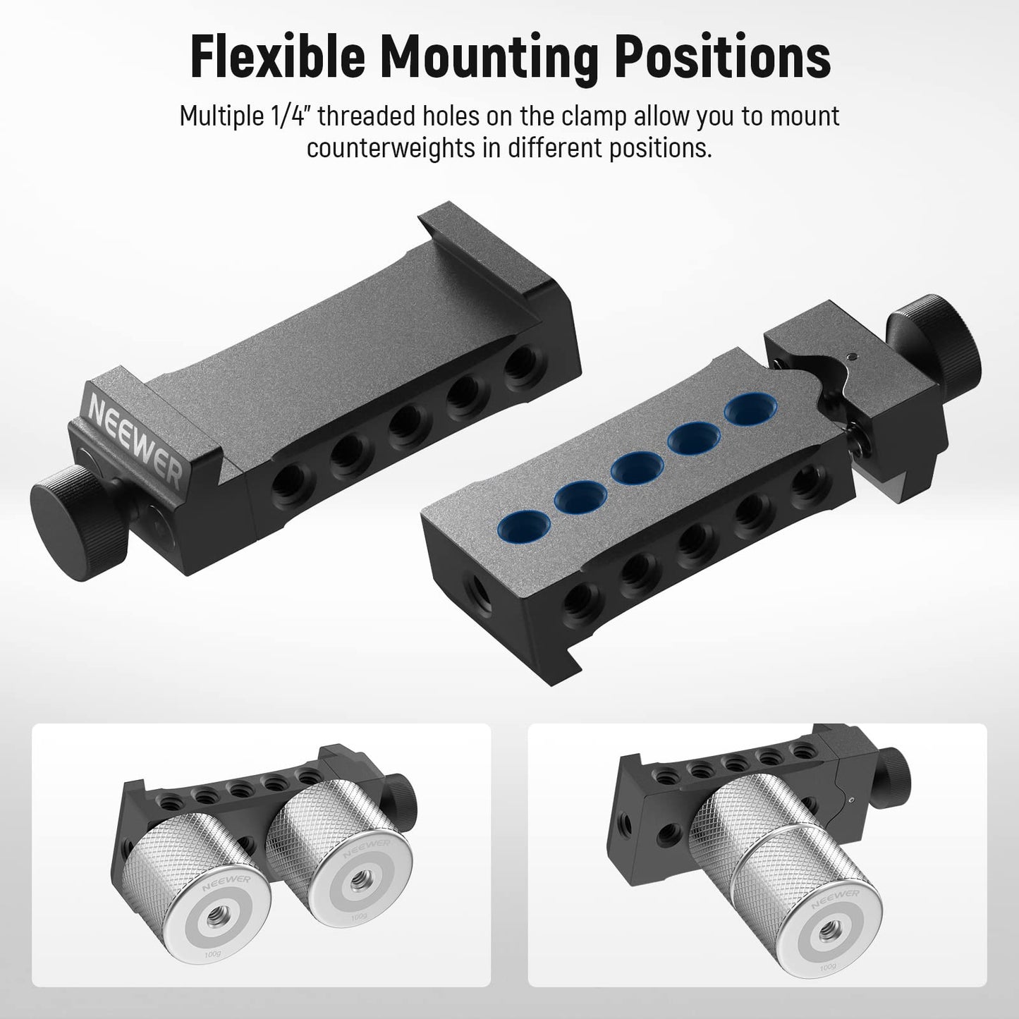 NEEWER Gimbal Counterweights and Clamp Kit, Compatible with DJI Ronin RS4 Pro RS4 RS3 Pro RS3 RS2 RSC2 ZHIYUN Crane 2S 3S Weebill S Moza Air 2