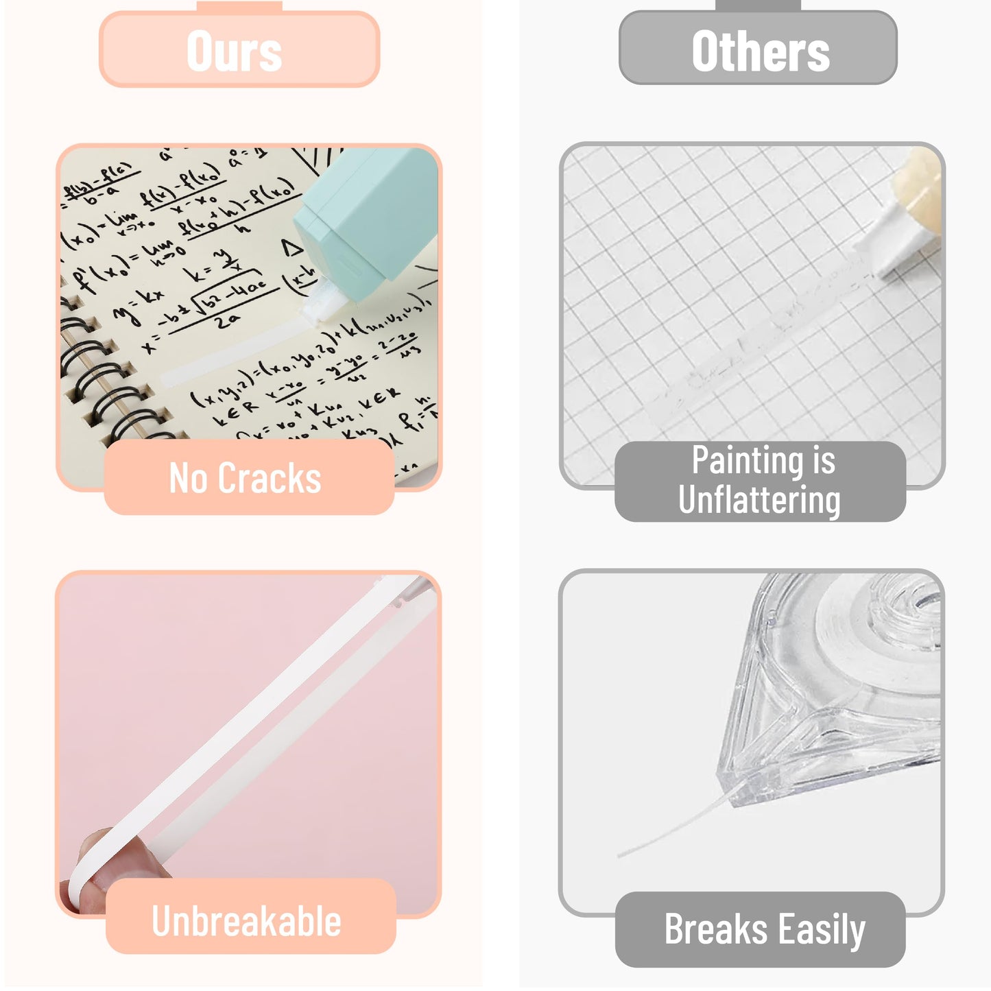 Mr. Pen- Aesthetic Correction Tape Bulk, 0.2" x 236", 12 pcs, Pastel Colors
